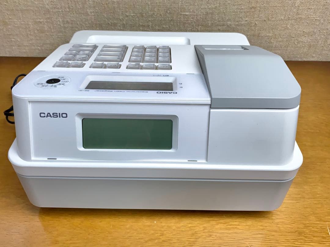 【美品】CASIO レジスター 客面液晶表示 小型ドロア SE-G1 WE