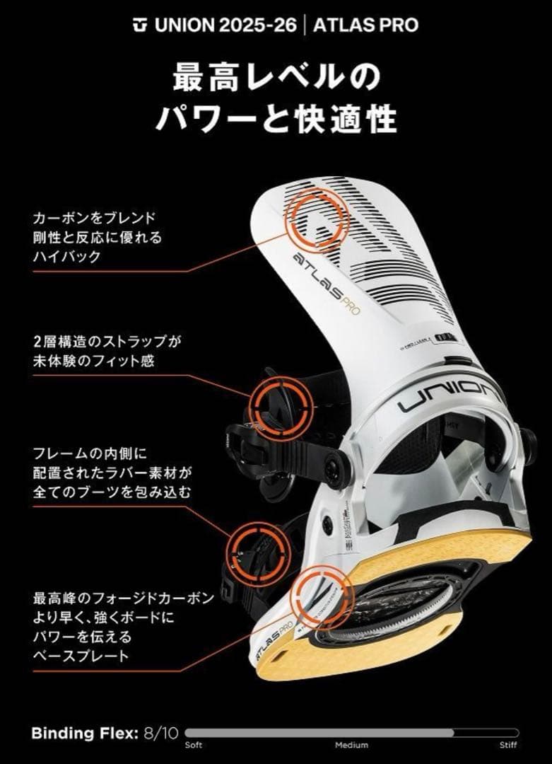 UNION スノーボード ビンディング ATLAS PRO KAZU 新品Ｓ
