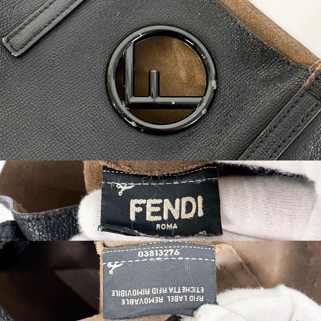 【正規品】 フェンディ FENDI トートバッグ エフイズ Fロゴ 黒 レザー