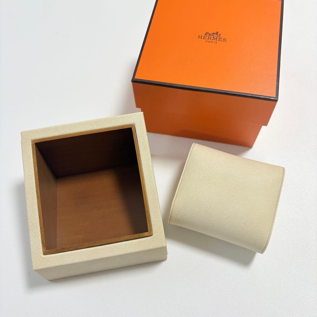 極美品　エルメス　時計ケース　空箱　レザー　木製枠