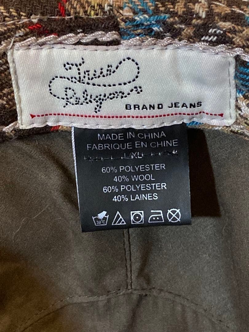 True Religion トゥルーレリジョン ハット　チェック　ブラウン系
