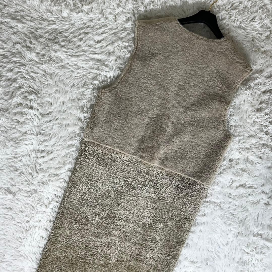 極美品✨Ameri FABRIC BLOCKING LONG BOA VEST