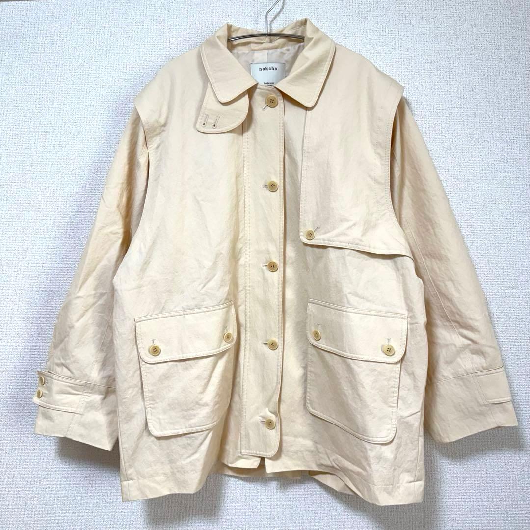 【美品】nokcha ノクチャ 2WAY ジャケット ベスト 袖取り外し可 F