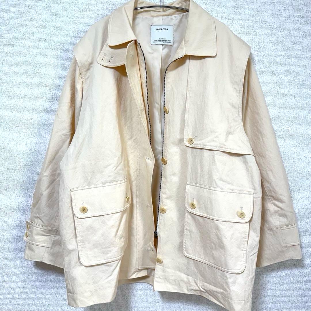 【美品】nokcha ノクチャ 2WAY ジャケット ベスト 袖取り外し可 F