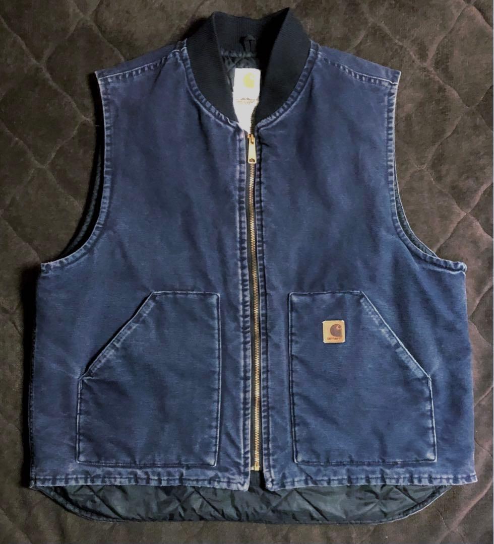 希少★ Carhartt カーハート　ダックベスト　XL 濃紺　ネイビー　MDT