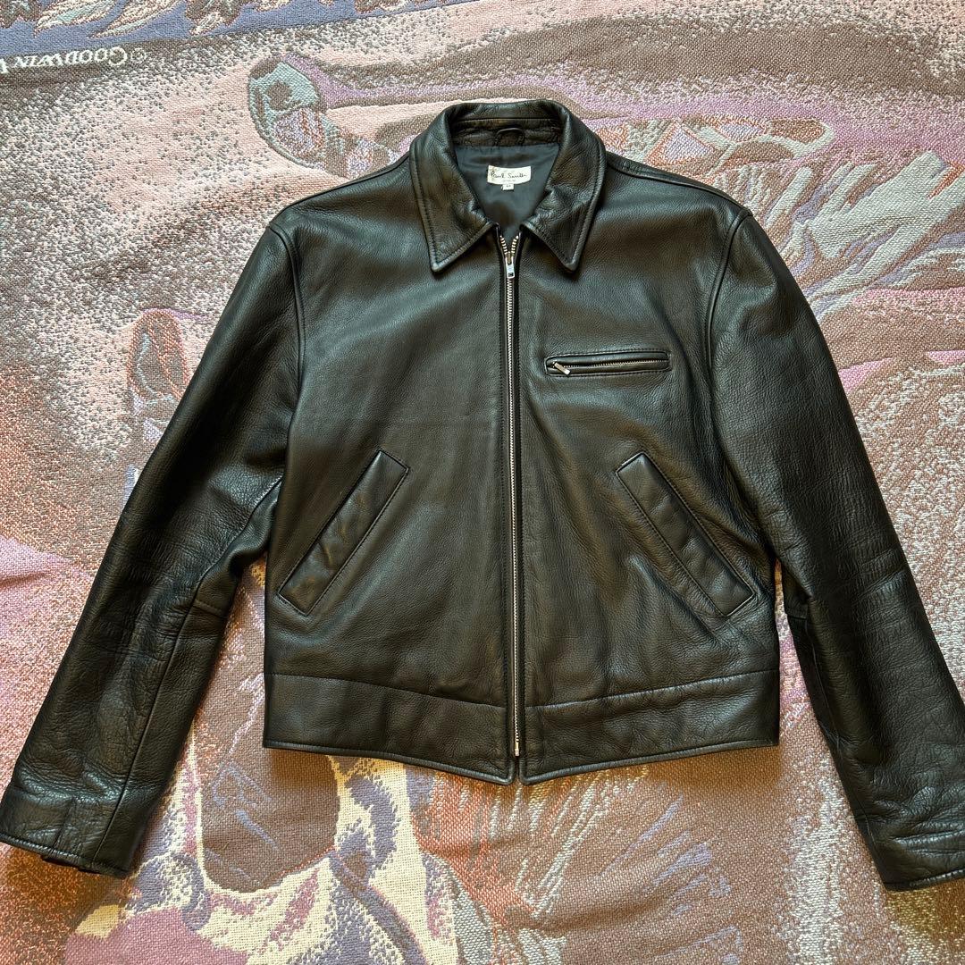 さ*様 Paul Smith シングルライダース　レザージャケット　ブラック　牛