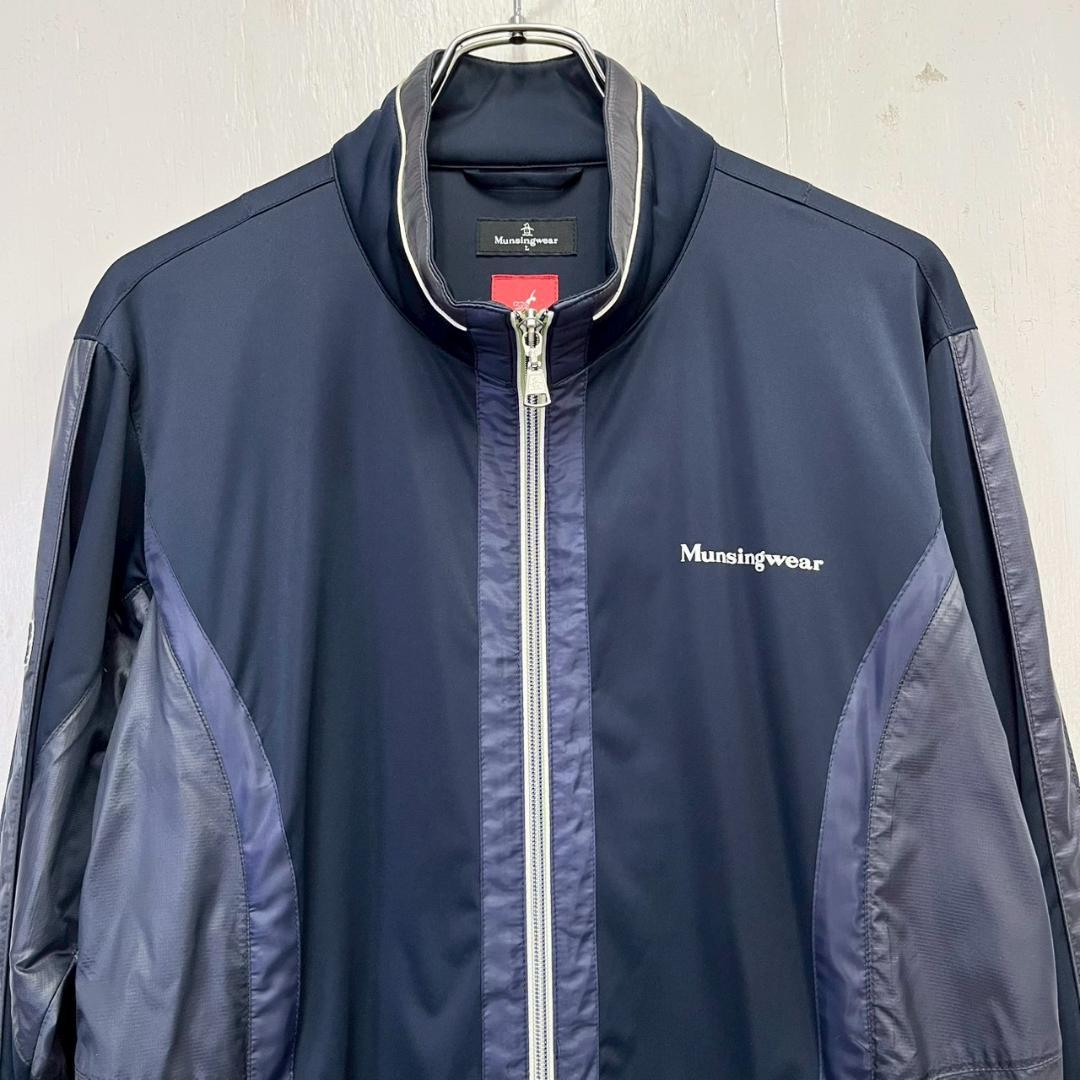 古着 Munsingwear レディースゴルフ ネイビー ジャケットL 0147