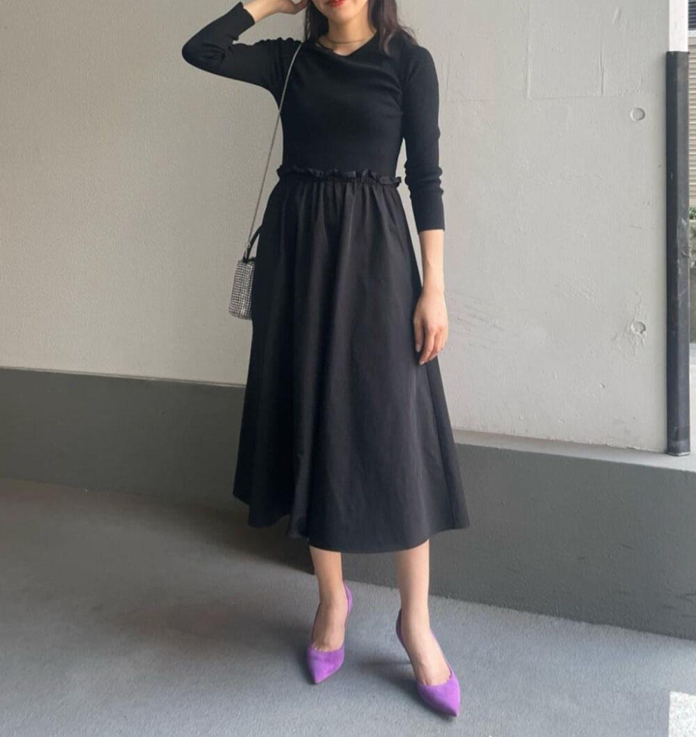 美品 ユナイテッドアローズ TOKYO 2,8万円 コンビワンピース ブラック