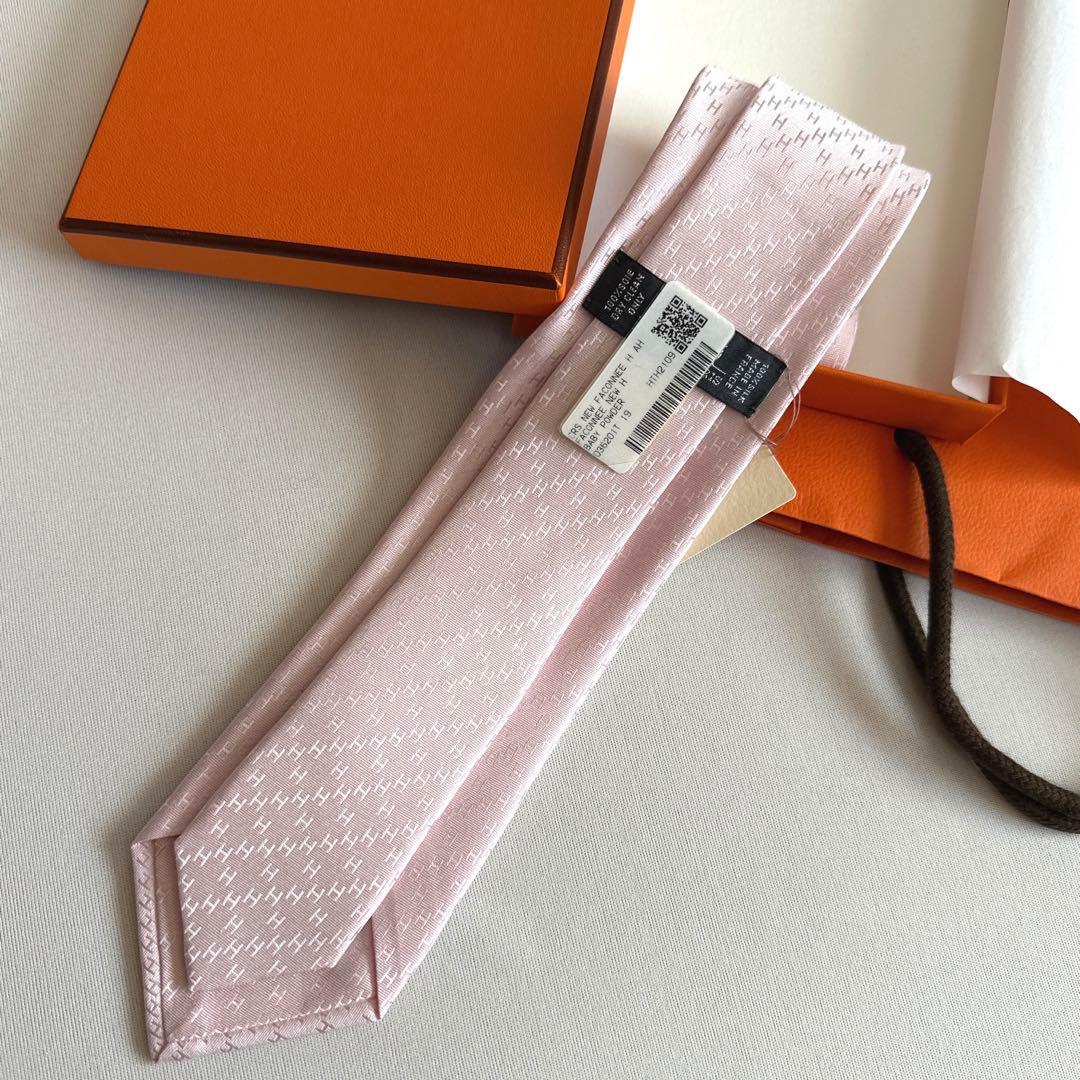 エルメス ネクタイ H織りタイ 7 cm 《ニューH》 新品 未使用