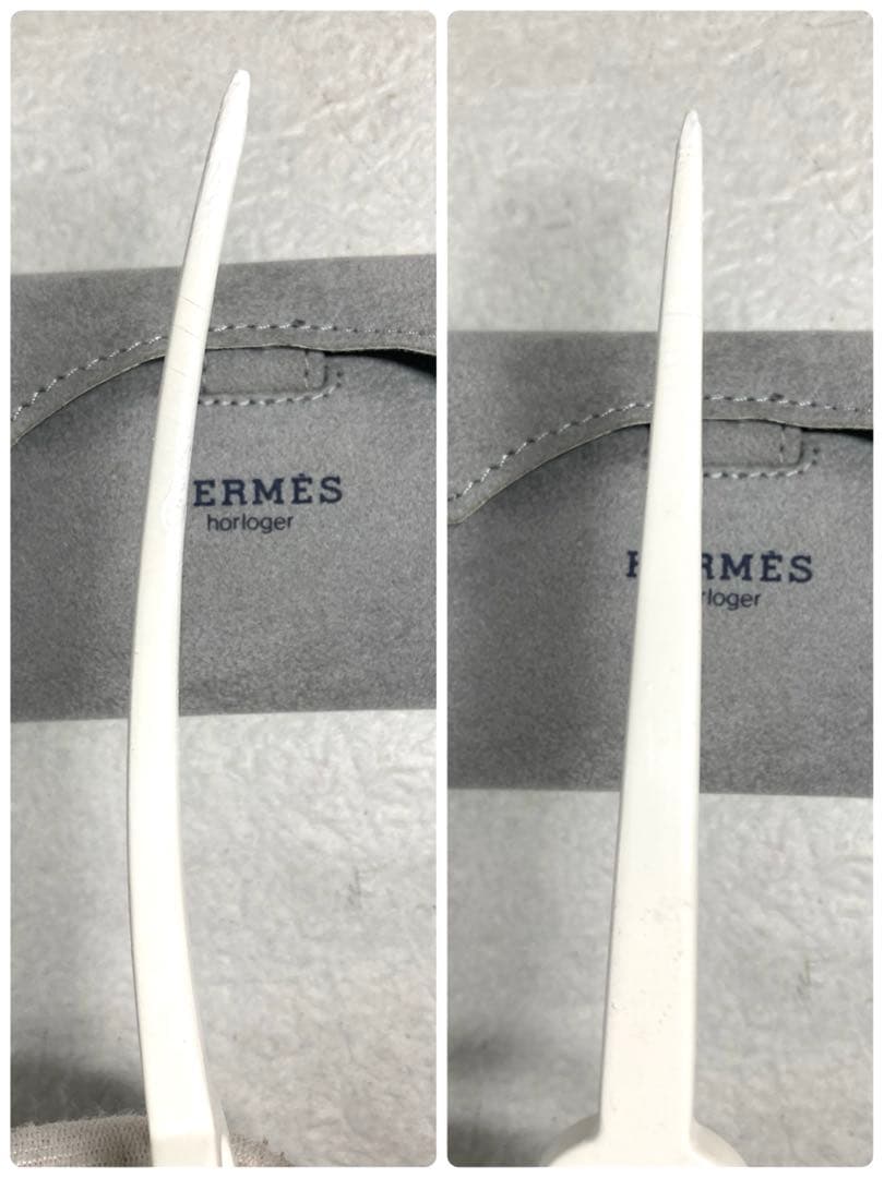 HERMES エルメス かんざし ヘアアクセサリー ホワイト 箱付き