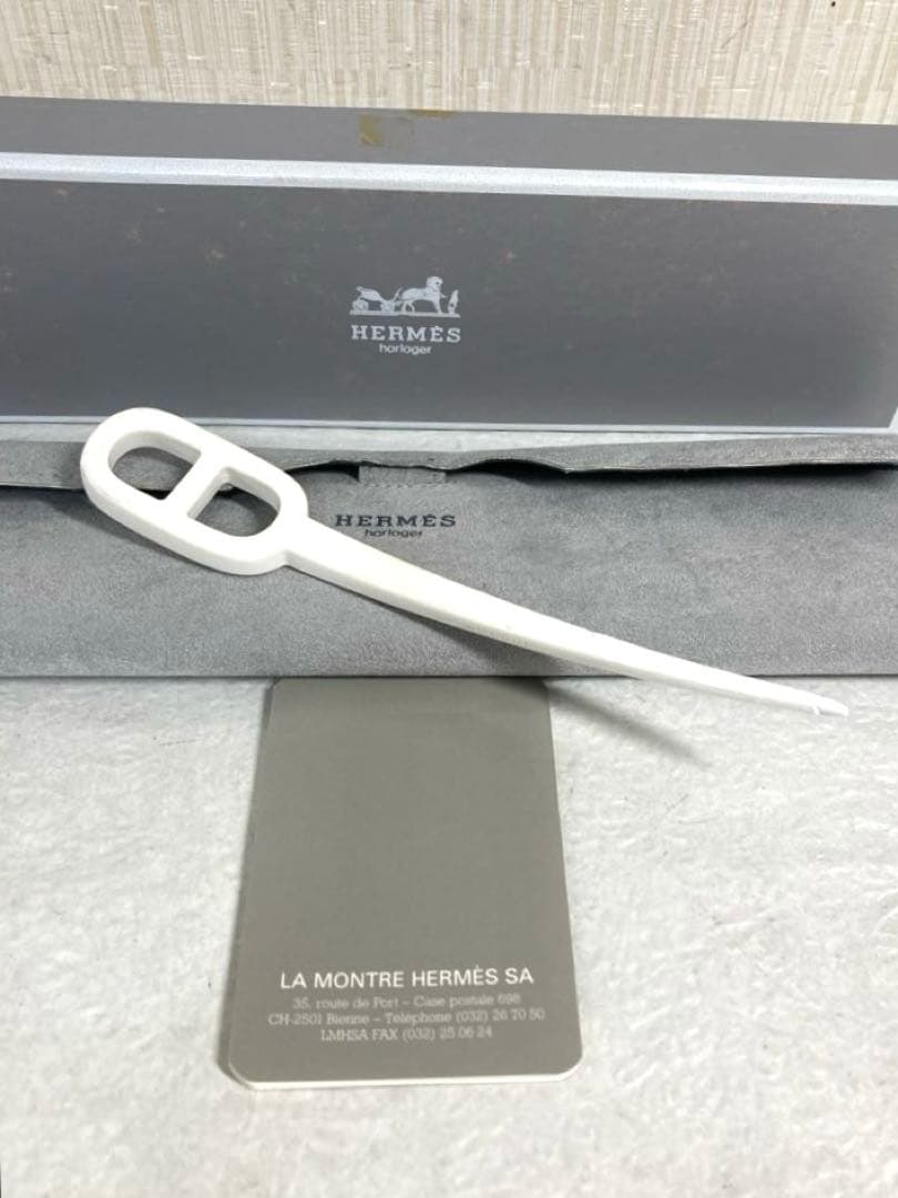 HERMES エルメス かんざし ヘアアクセサリー ホワイト 箱付き