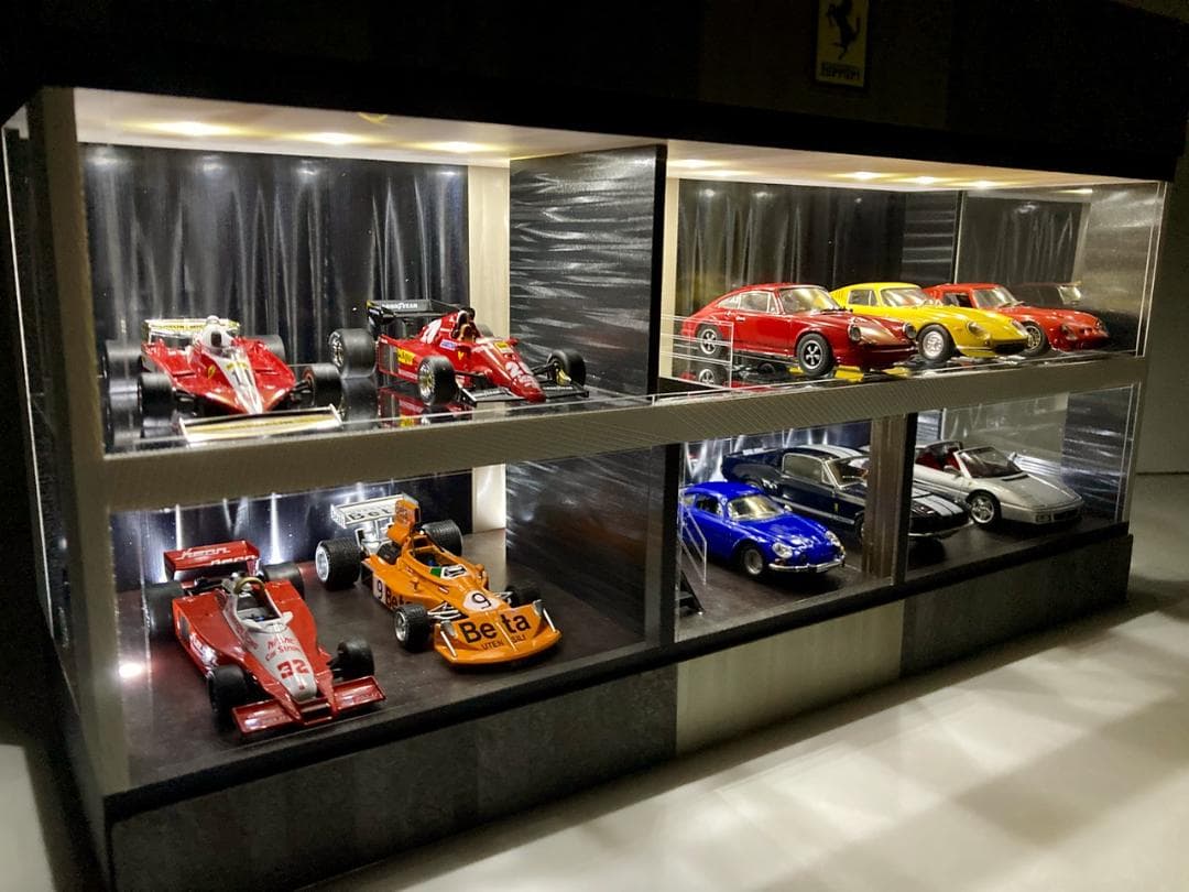 1/43仕様・階段、植栽、ベンチ付・2層式ディスプレーBOX / ネオジオラマ