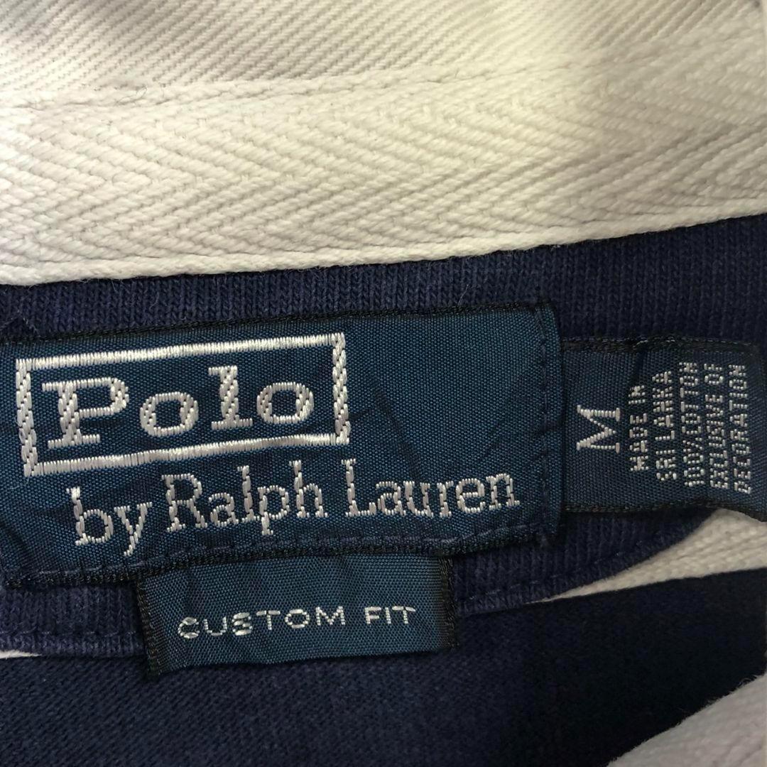 ポロラルフローレン　POLO 刺繍ロゴ　ラガーシャツ　ポロシャツ　古着　L 代表