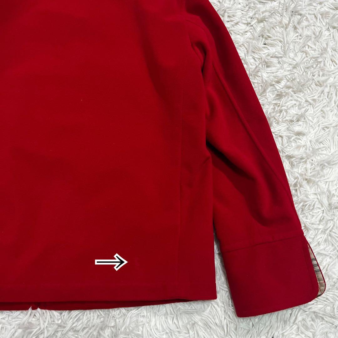 【美品】バーバリー　ゴルフ パーカー　フーデット　ノバチェック　M レッド　赤