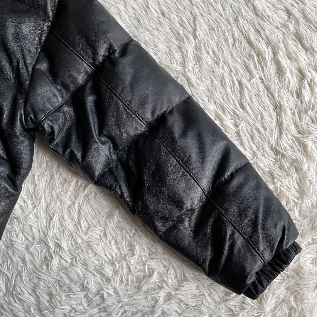 人気✨90's schott レザーダウンジャケット　大きい　42 黒　キムタク