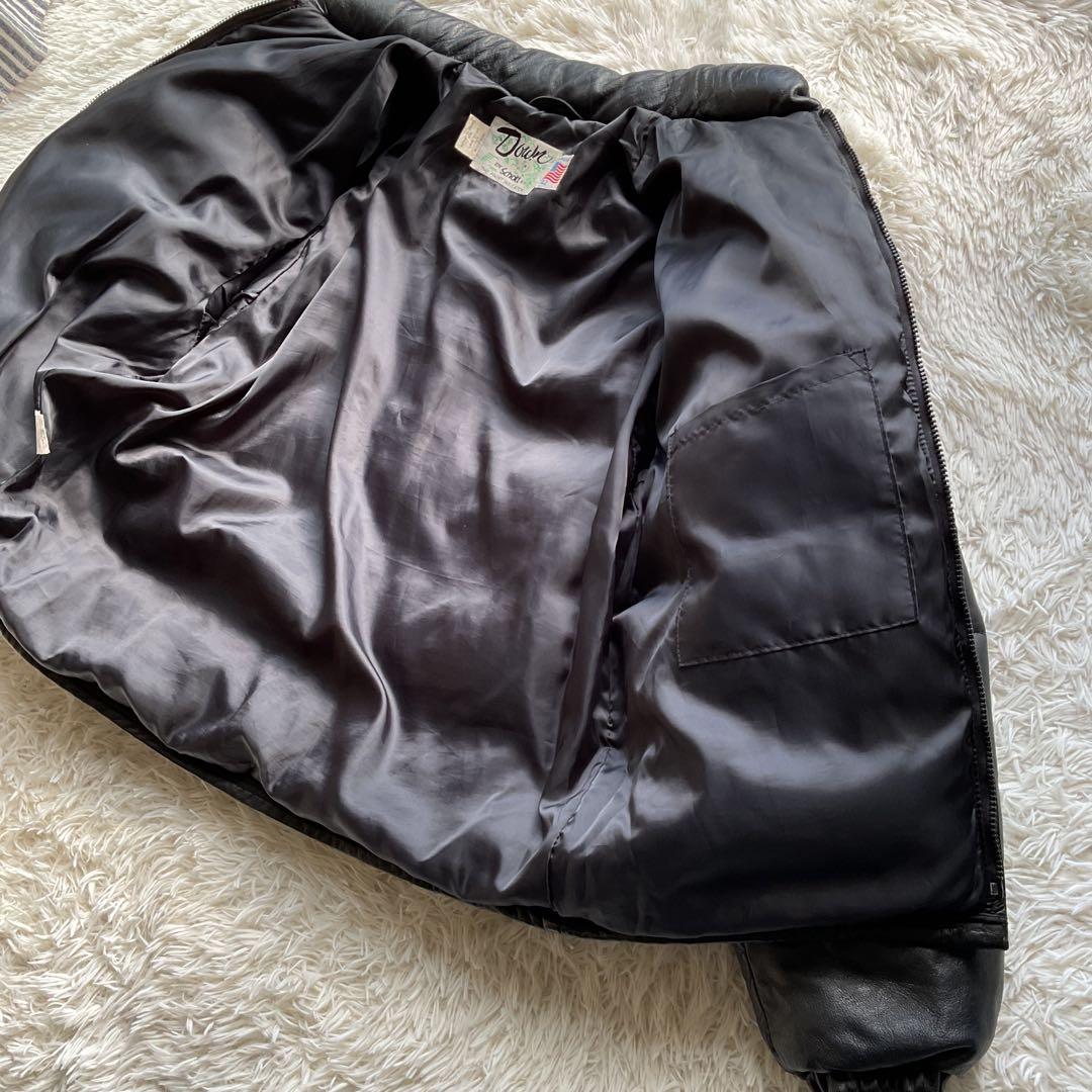 人気✨90's schott レザーダウンジャケット　大きい　42 黒　キムタク