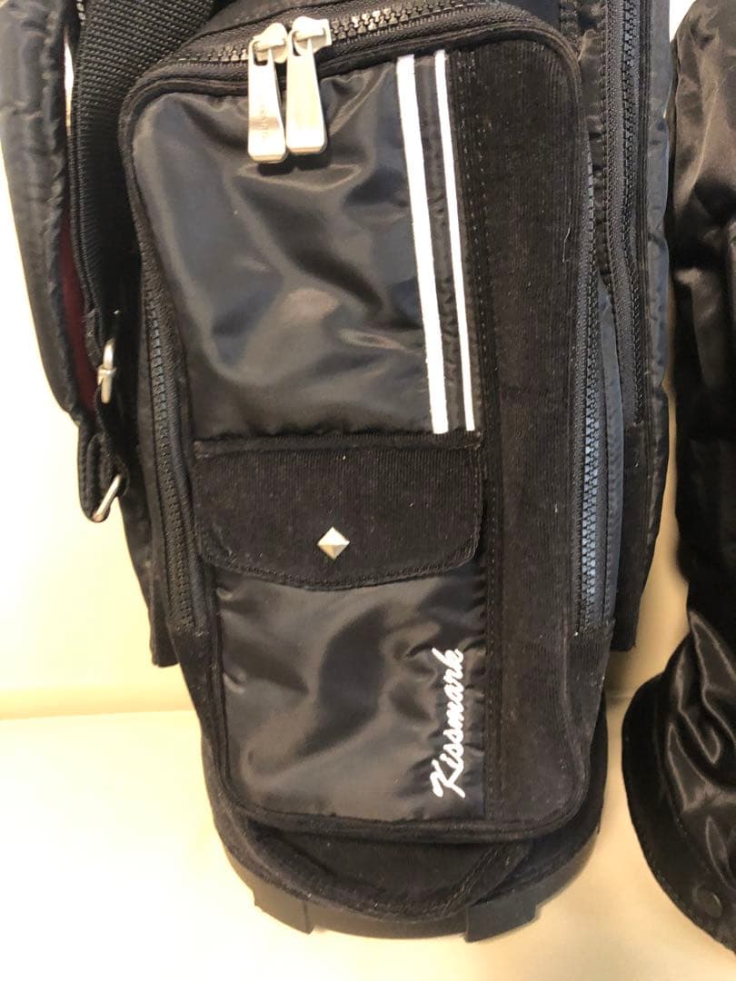 【送料込み】希少レア　キスマーク　キャディバッグ　ゴルフバッグ　黒　ブラック