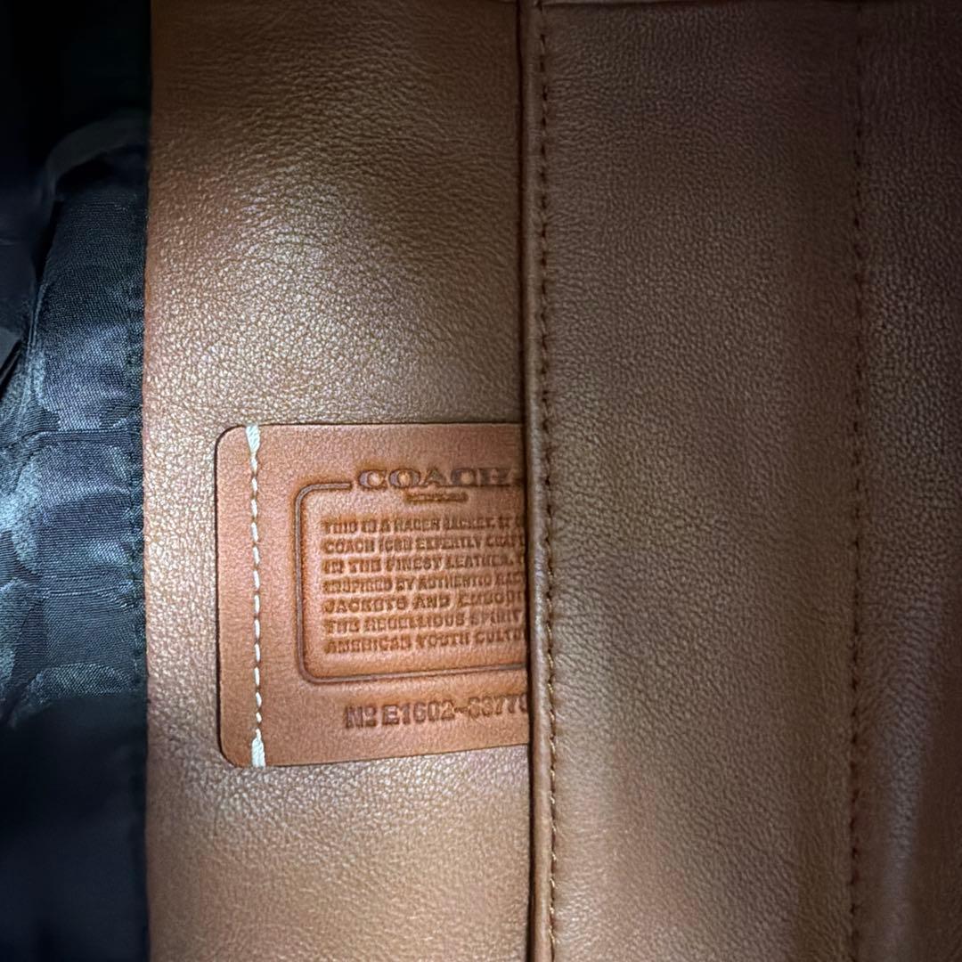【美品】COACH コーチ 羊革 レザージャケット ブラウン メンズ サイズS