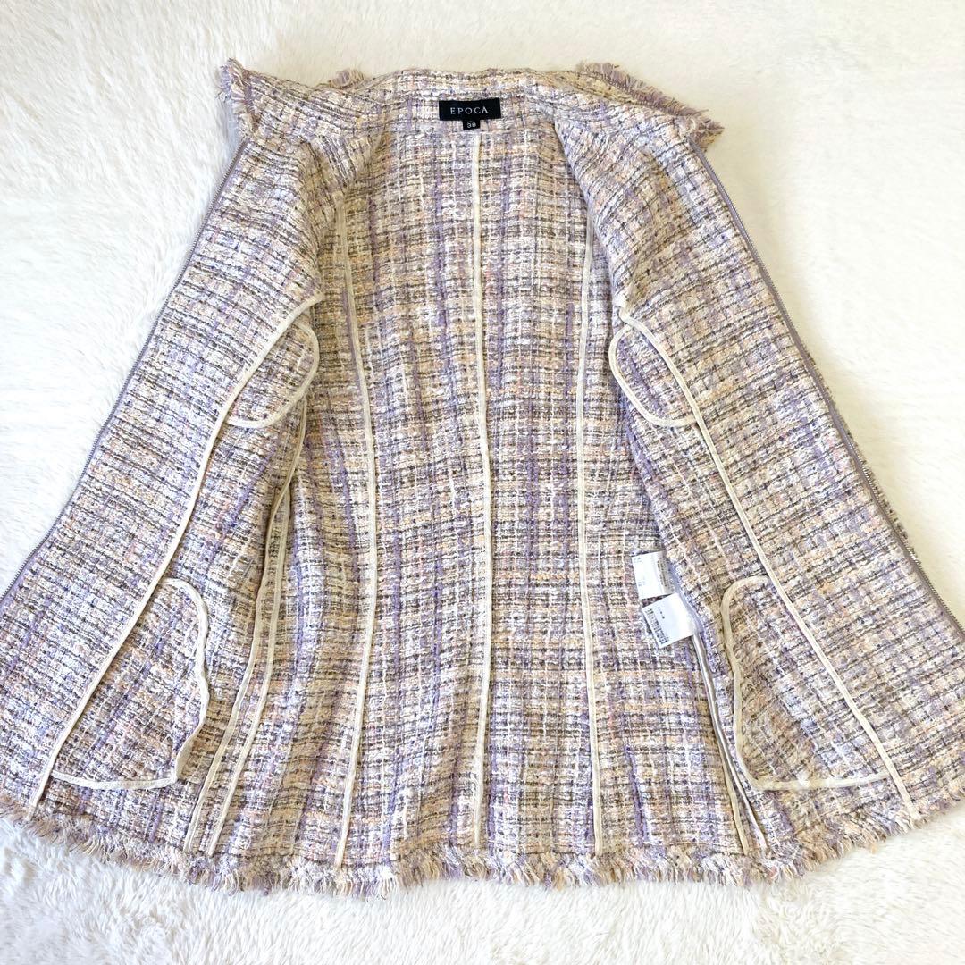 ✨美品✨EPOCA エポカ★ミックス ツイードジャケット ピンク系 日本製 38