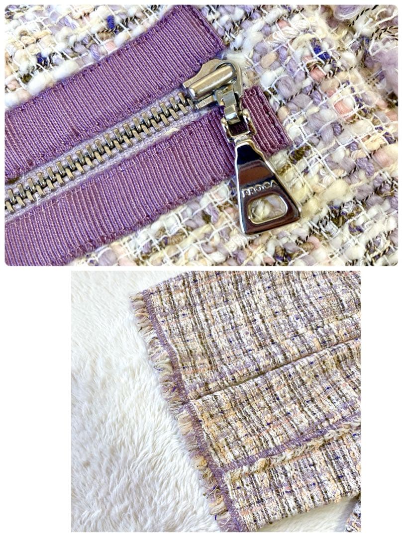 ✨美品✨EPOCA エポカ★ミックス ツイードジャケット ピンク系 日本製 38