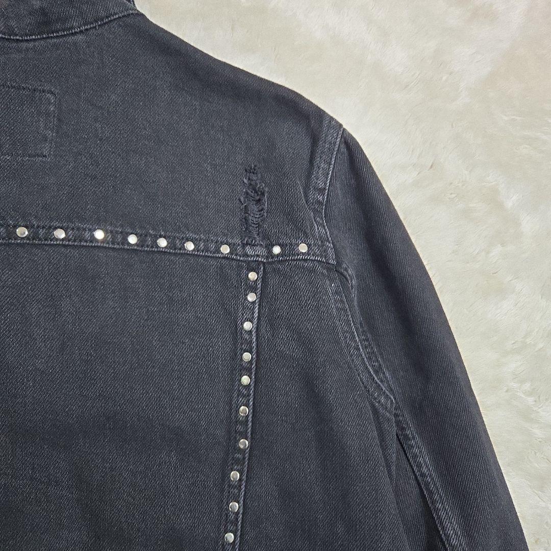 ZARA ザラ スタッズ ダメージ ブラック デニムジャケット ロック パンク