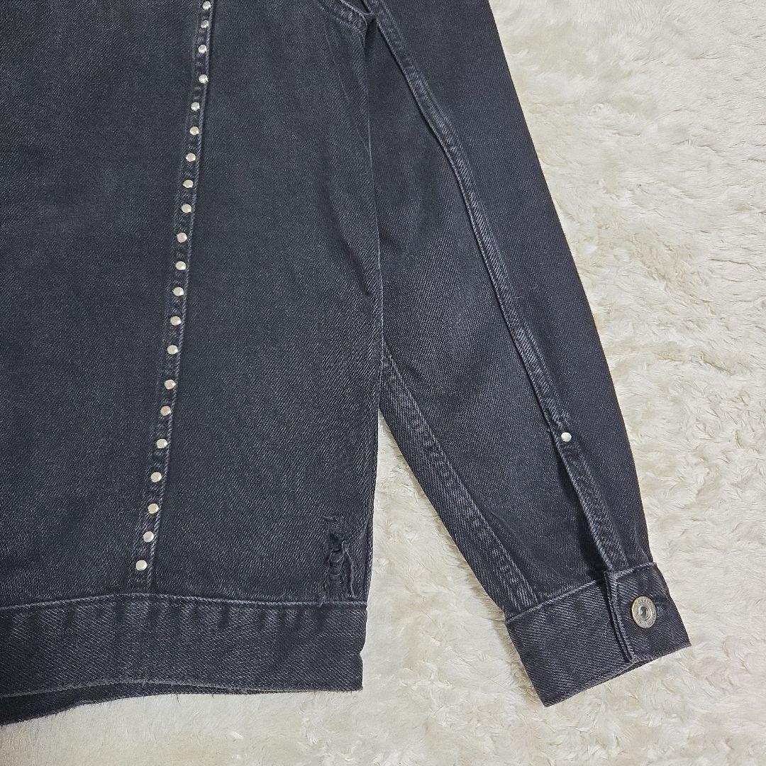 ZARA ザラ スタッズ ダメージ ブラック デニムジャケット ロック パンク