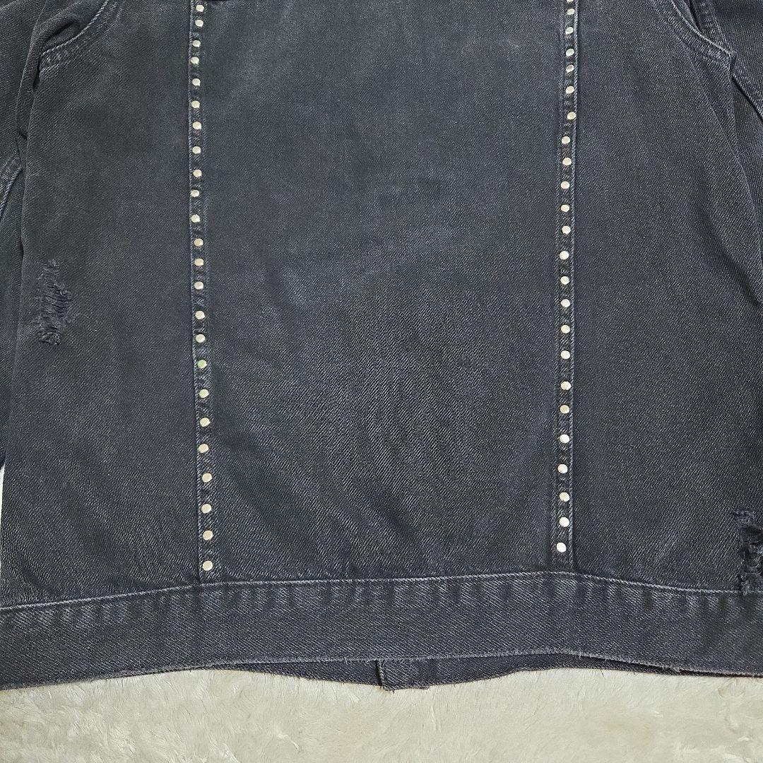 ZARA ザラ スタッズ ダメージ ブラック デニムジャケット ロック パンク