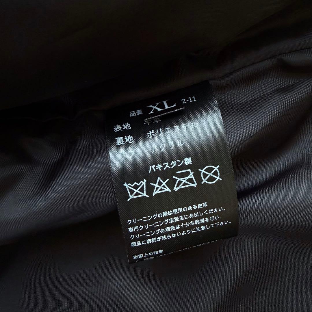 底値 LIUGOO リューグー ラムレザー パーカー ジャケット ブラウン XL
