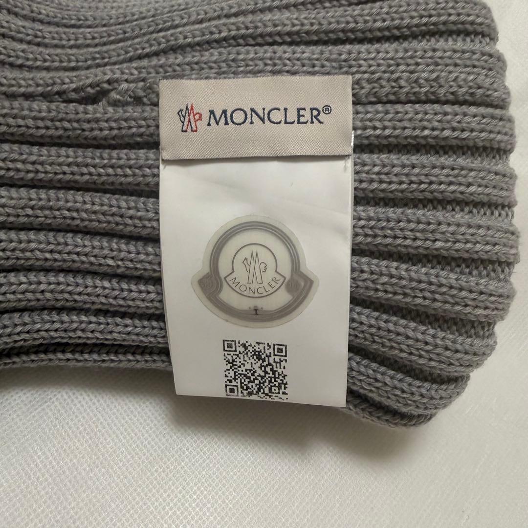【新品同様】MONCLER モンクレール リアルフォックスファー ニット帽グレー