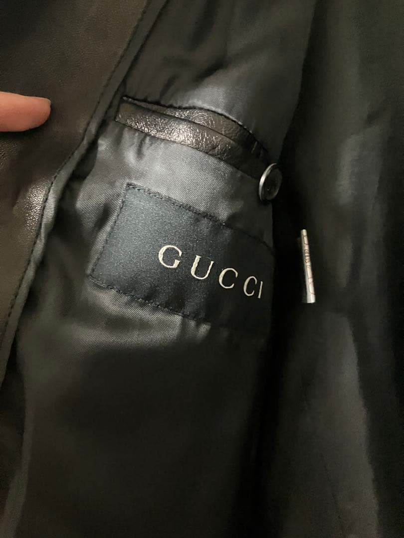 gucci トムフォード期　ラムレザージャケット　ジップアップ