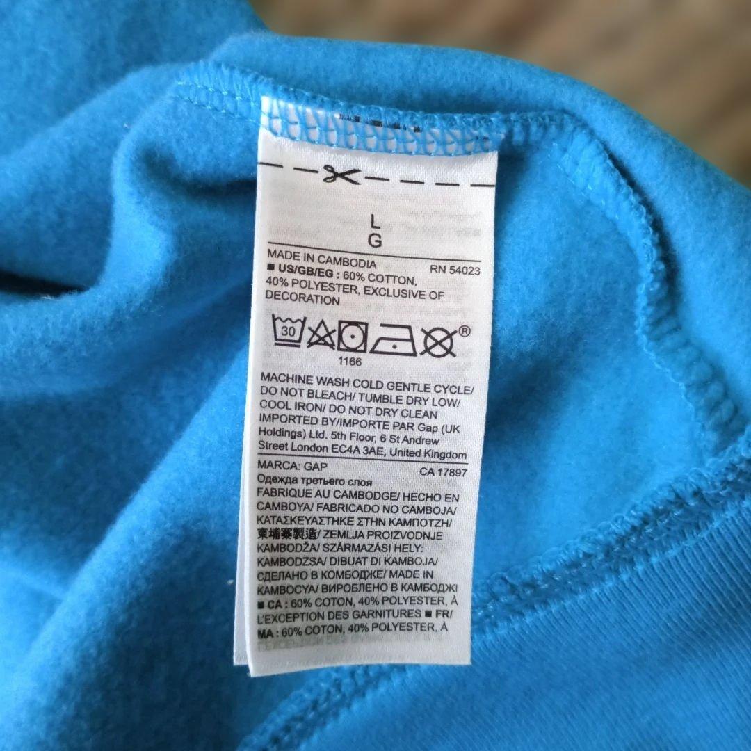 GAP　ジップアップ　パーカー　ターコイズグリーン　Lサイズ
