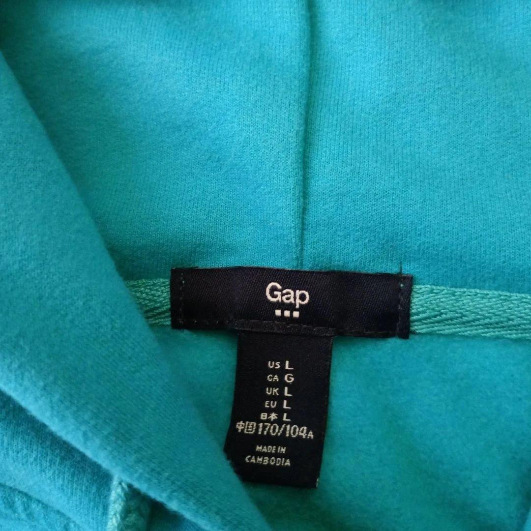 GAP　ジップアップ　パーカー　ターコイズグリーン　Lサイズ