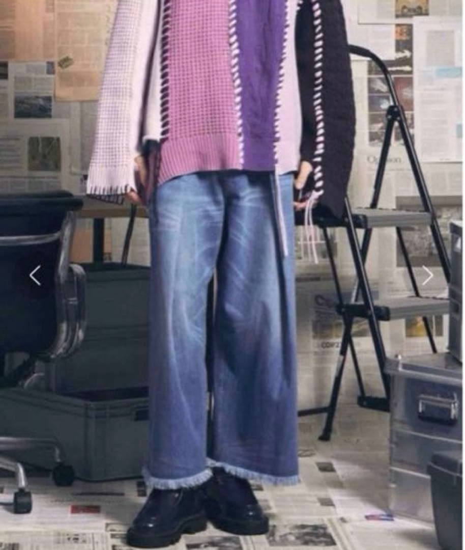 MAISON SPECIAL フォールドタックベルテッドハイパーワイドデニム