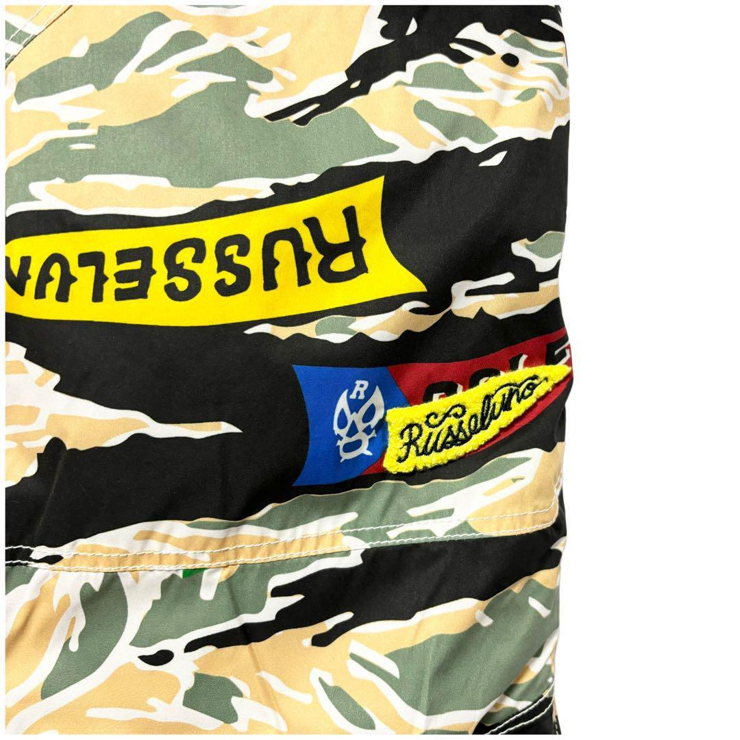 新品 ラッセルノ ゴルフ ウィンドストップ パターン ロングパンツ カモ M 4