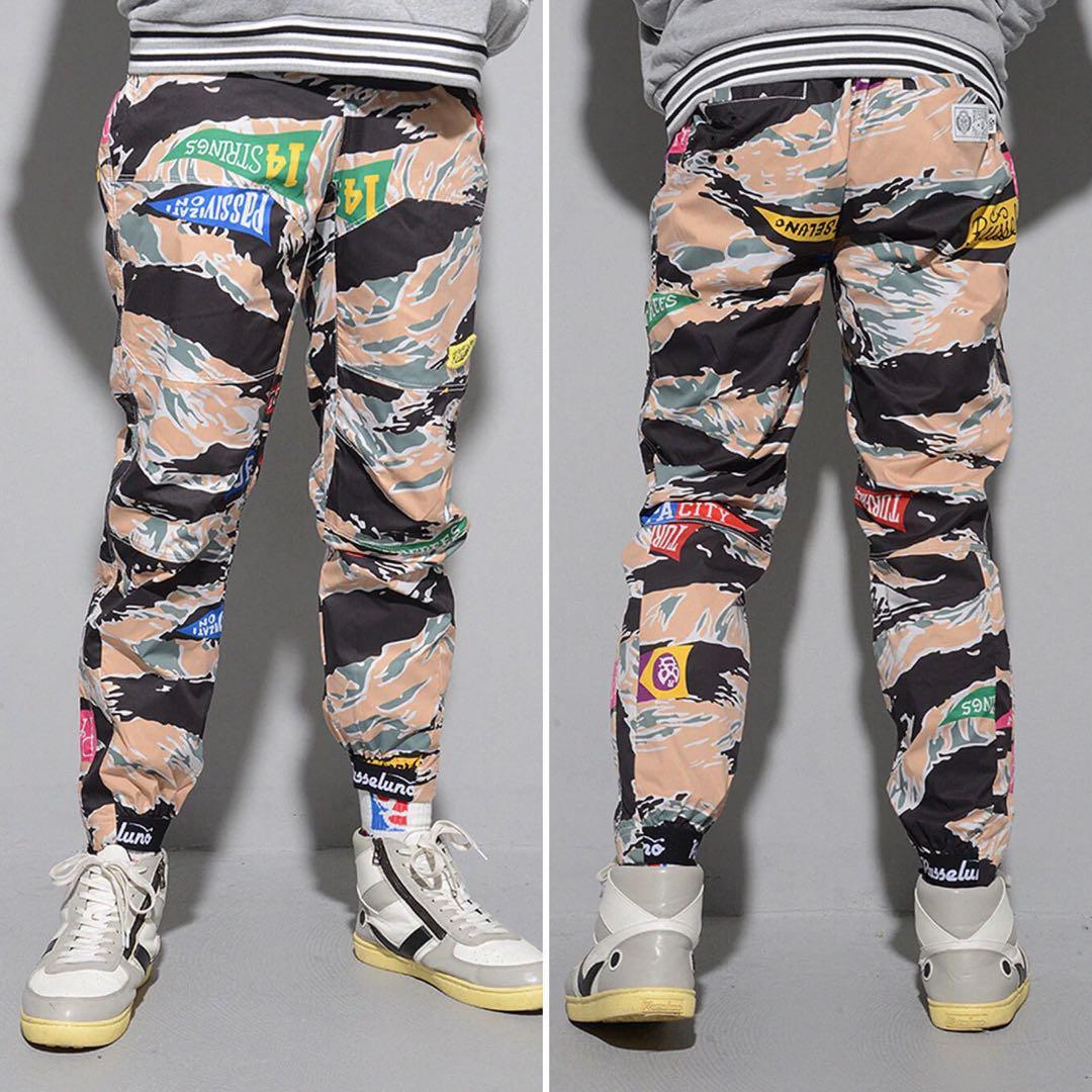 新品 ラッセルノ ゴルフ ウィンドストップ パターン ロングパンツ カモ M 4