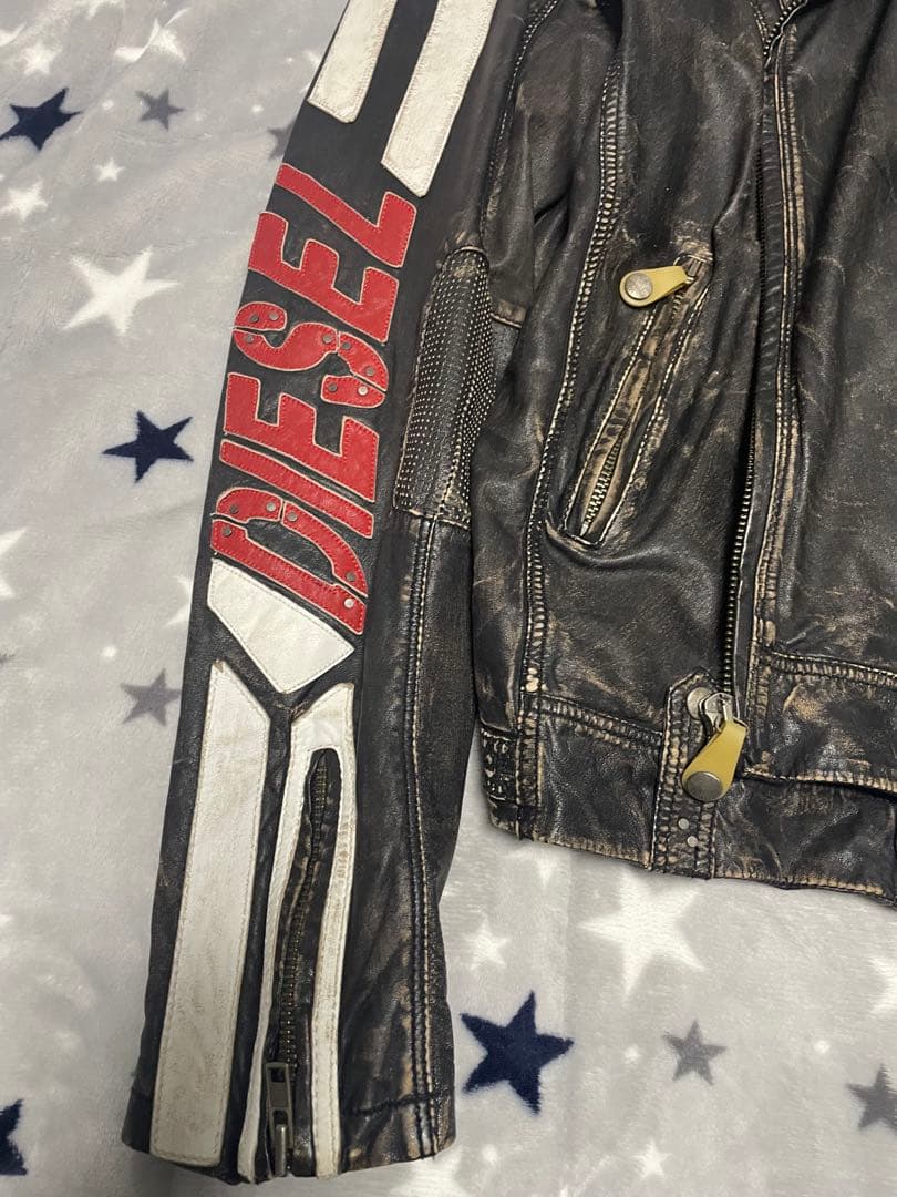 DIESEL DAYTONA ダメージ加工　ライダースジャケット　XL 羊皮