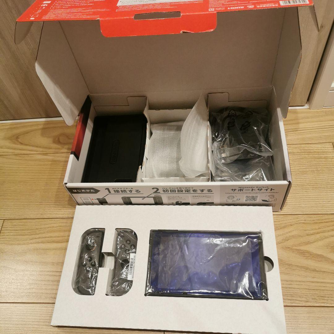 【美品】Nintendo Switch本体グレー (保護シート、128GBSD付