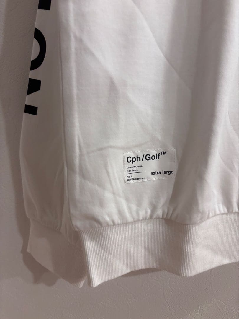 ロゴモックネックシャツ　ホワイト　XL