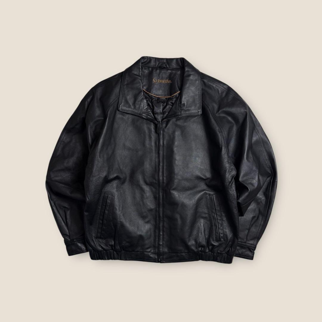 90s USA ST.JOHNS BAY レザースポーツジャケット