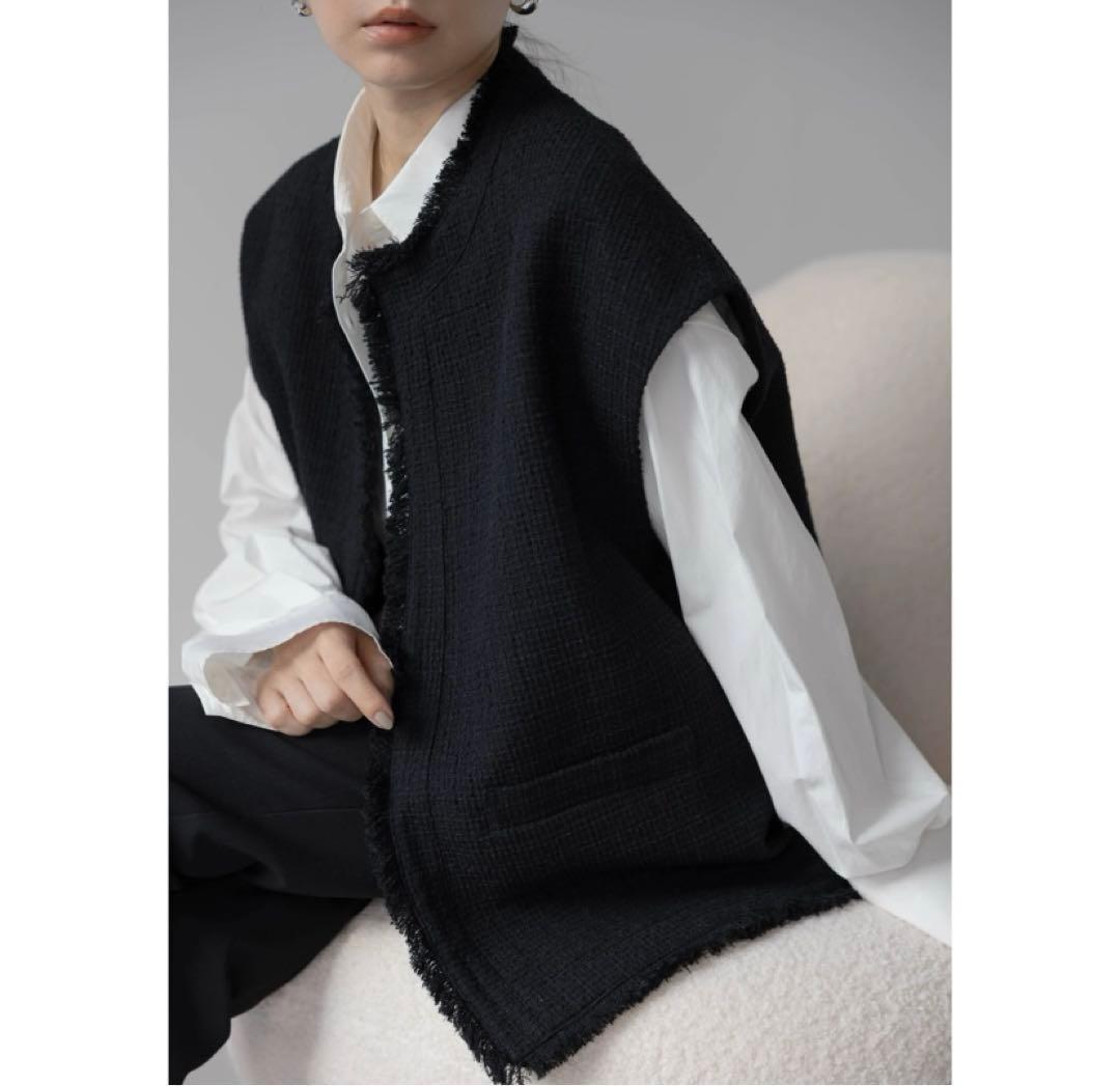 Na.e ナエ Novel Tweed Vest ブラック