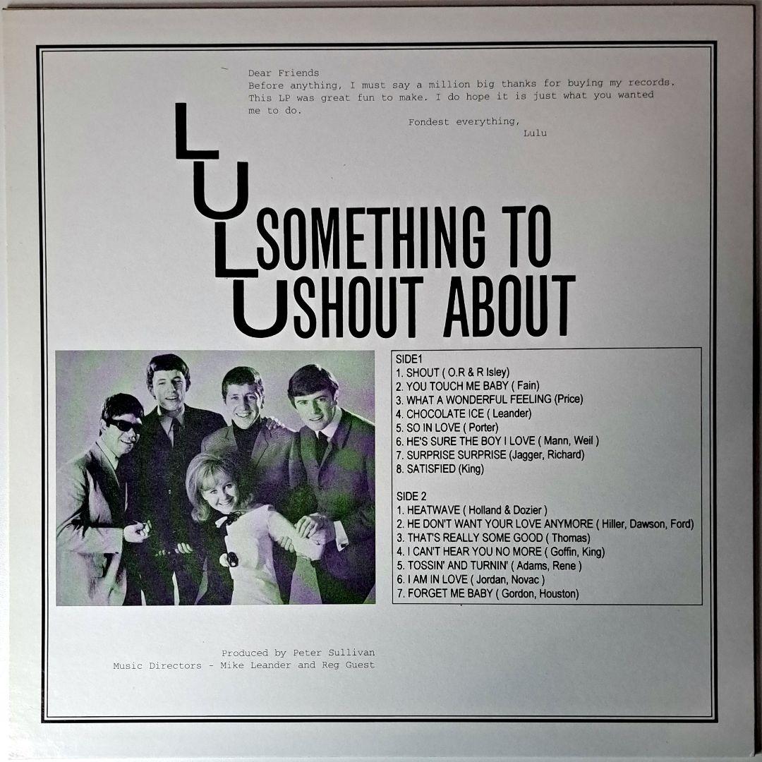 LULU　SOMETHING TO SHOUT ABOUT　レコード　LP　再発