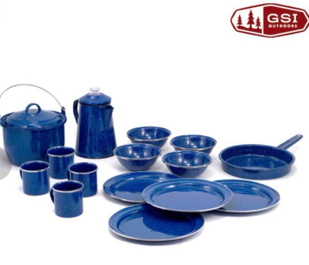 GSI Outdoors キャンプセット 食器セット ホーロー