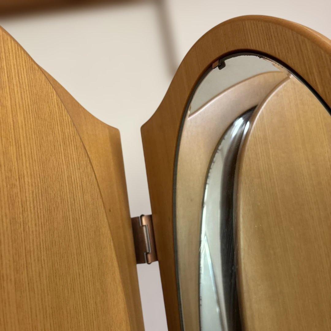 木製重ねて折りたたむ三面鏡ドレッサー　椅子を別出品しています