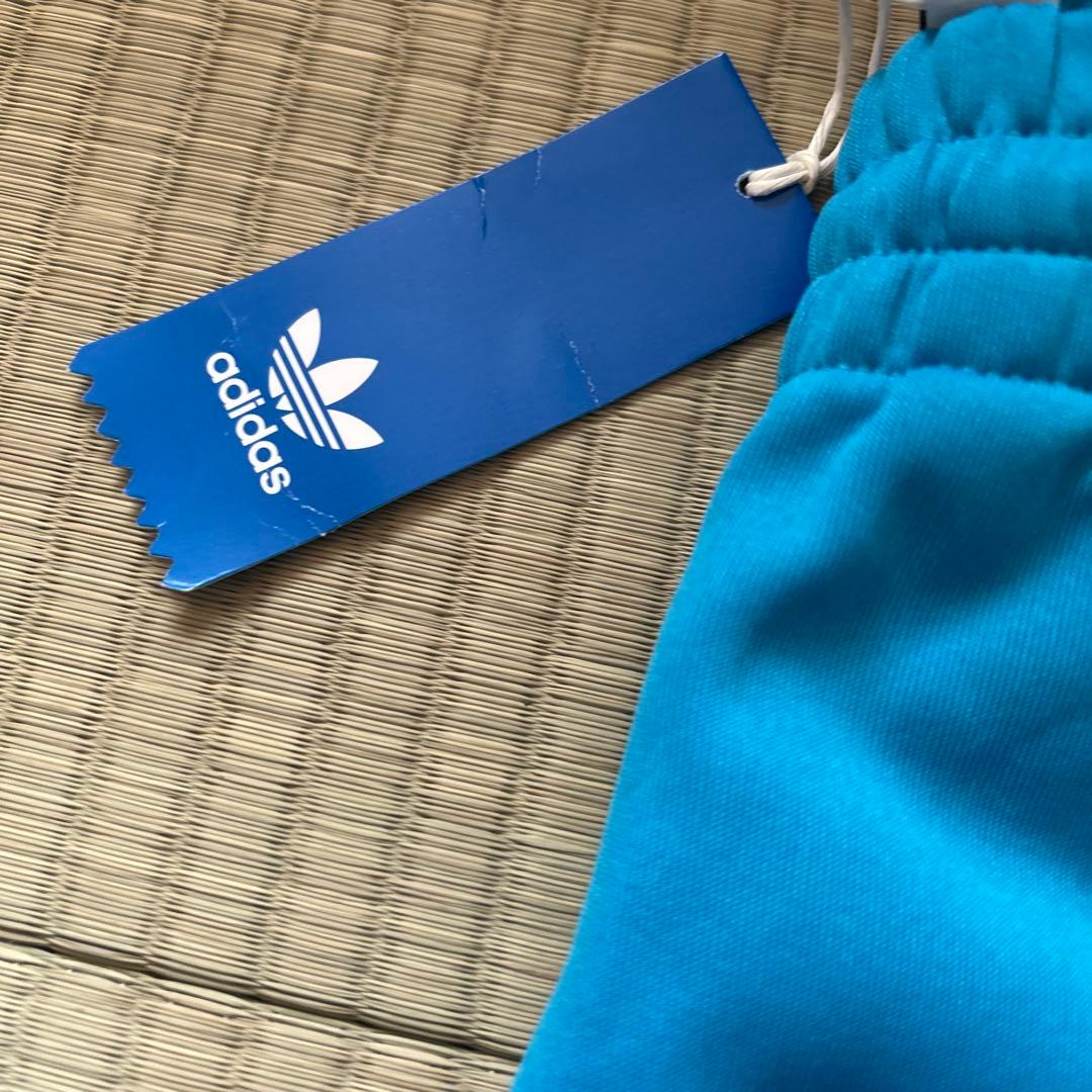 adidas 水色 ジャージ パンツ　S スウェット　裾リブ