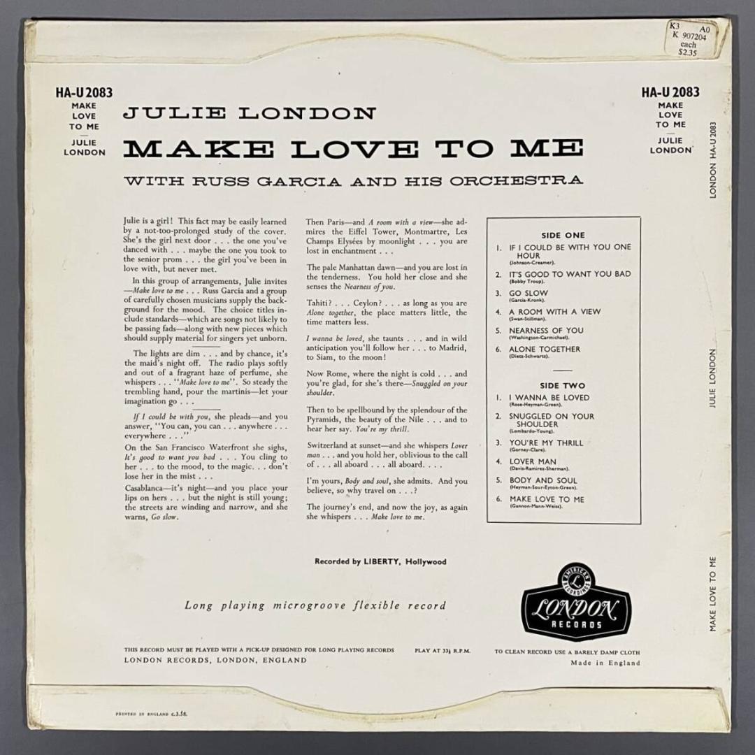 ★英国UKオリジナルMONO★ジュリー・ロンドン Make Love To Me