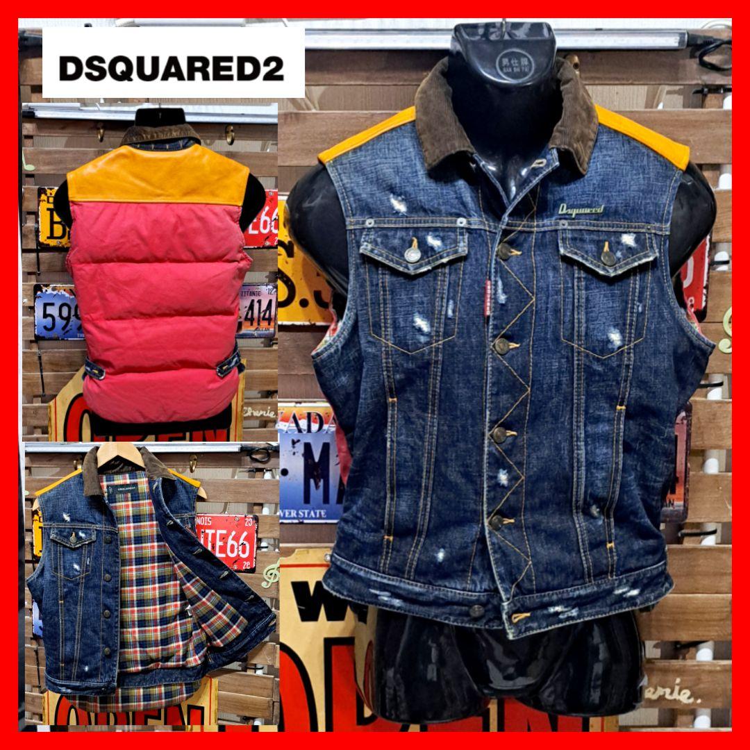 Dsquared2　ドッキング　デニムジャケット　ダウンベスト　48 イタリア製