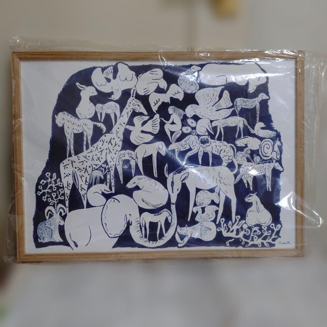 ミナペルホネン life puzzle ポスター 額装 未使用品 ライフパズル