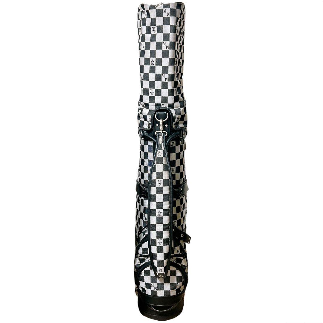 【希少 チェック柄】 Munsingwear キャディバッグ モノトーン 美品