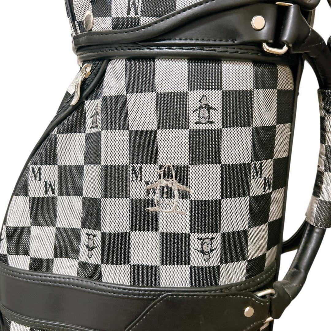 【希少 チェック柄】 Munsingwear キャディバッグ モノトーン 美品