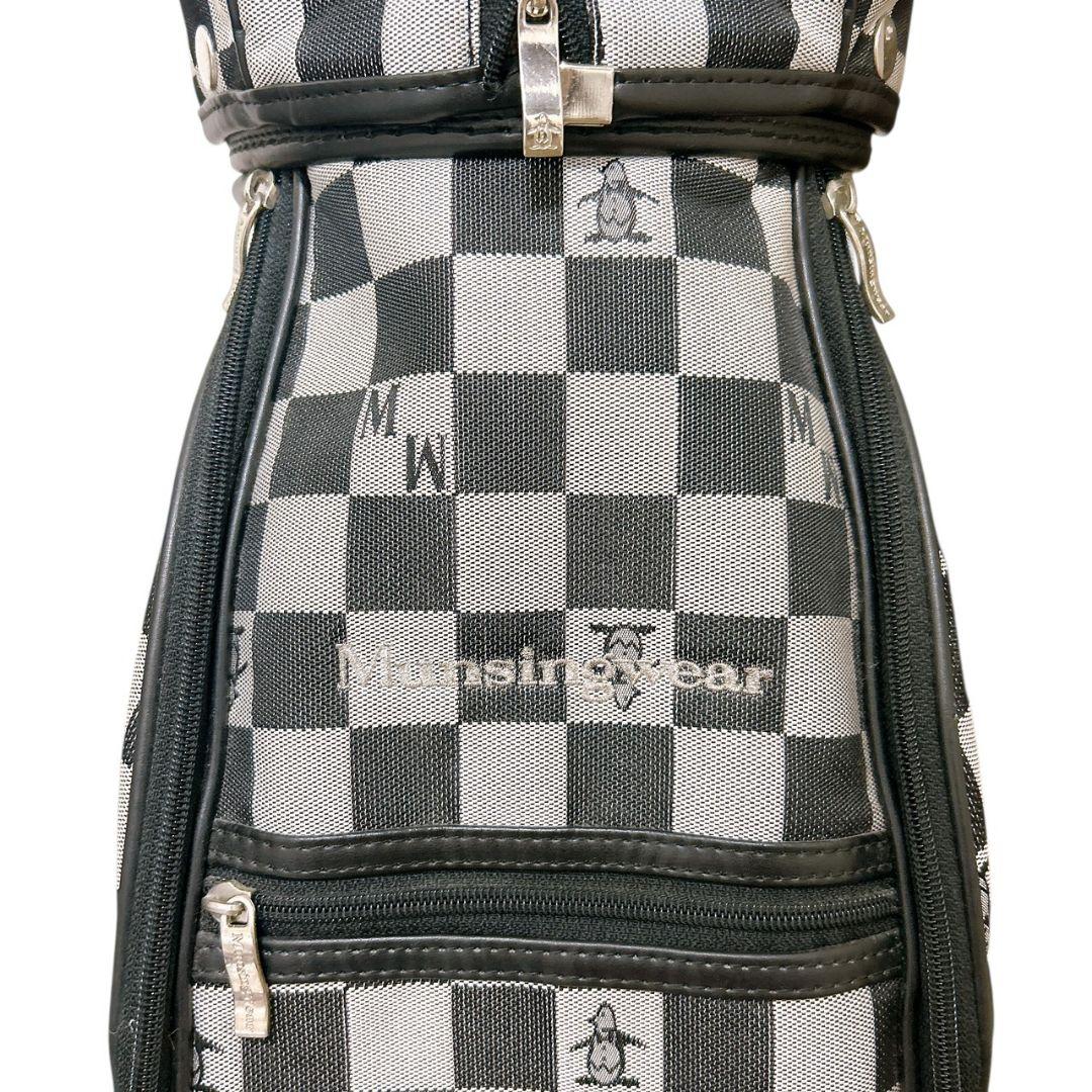 【希少 チェック柄】 Munsingwear キャディバッグ モノトーン 美品